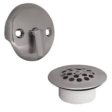 In this bathtub drain stopper video, i walk you thru the steps to take in setting up and or adjusting a typical trip waste assembly. Danco 2 9 In Chrome Triplever Drain In The Bathtub Drains Department At Lowes Com