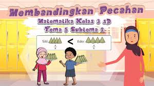 Pecahan sederhana pada siswa kelas iii sd. Membandingkan Pecahan Matematika Kelas 3 Sd Tema 5 Subtema 2 Youtube
