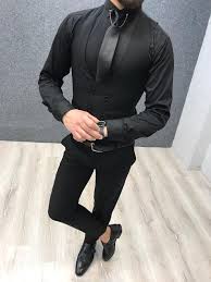 Buy Black Slim Fit Wool Suit By Gentwith Com With Free Shipping Black Suit Men Designer Suits For Men Mens Fashion Suits