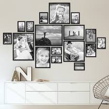 Fotowand ideen ohne bilderrahmen temobardz home blog. 17er Bilderrahmen Set Modern Schwarz Aus Mdf Photolini Bilderrahmen Fotowande Poster Und Geschenke