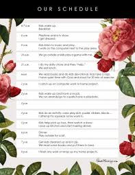 Pretty Printable Daily Kids Schedule Kids Schedule Mom Schedule Toddler Schedule