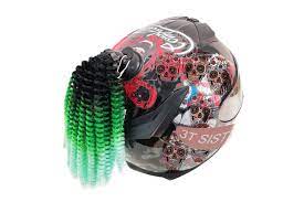 Cute Motorcycle Helmet Decoration Curly Helmet Pigtails Etsy Synthetic Curly Hair Pigtails Curly Hair Styles