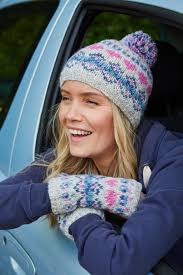 Gorro Bobble Heart Fair Isle para mujer