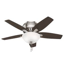 The producer offers draw chain which aides in changing the fan according to your need. Hunter 51082 Newsome 42 Inch Indoor Low Profile Ceiling Fan With Led Light Pull Chain Control Brushed Nickel For Sale Online Ebay