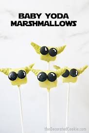 Baby Yoda Marshmallows Fun Star Wars Food Idea Recipe Star Wars Food Food Marshmallow