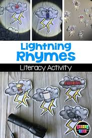 Lightning Rhymes Literacy Activity Preschool Weather Weather Theme Preschool Activities