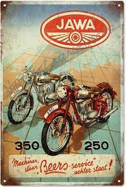 Vintage Style Jawa 250 350 Motorcycles Advertising Metal Sign 25 00 Klasik Tokoh Sejarah Periklanan