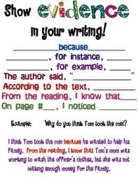 evidence in writing poster writing posters teaching