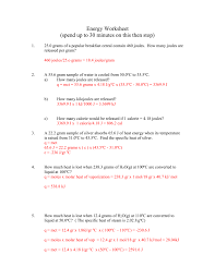 How many grams of water can be heated from 20.0 oc to. Answer Key For Worksheet
