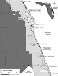 map of the indian river lagoon system included are labels