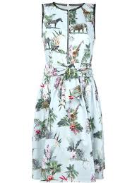 Marc Cain Belted Tropical Print Dress Dresses Tropical Print Dress Day Dresses