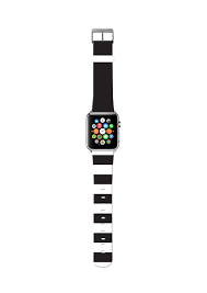 Black Apple Watch With White Band On Wrist Black With Black White Stripes With Images Apple Watch Bands Apple Watch Leather Strap Apple Watch Bands 42mm