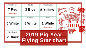 Annual Flying Star Feng Shui Chart For The 2019 Pig Boar Year