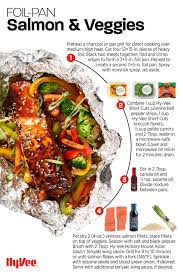 Foil Pan Salmon And Veggies Recipe Easy Salmon Recipes Easy Grilling Veggie Dinner
