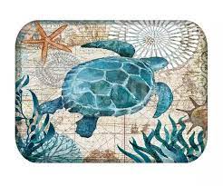 Sea turtles are graceful saltwater reptiles that spend most of their lives swimming in the world's oceans. Sea Turtle Rug Mat Bathroom Kitchen Door 40 X 60 Cm Plush Schooner Chandlery