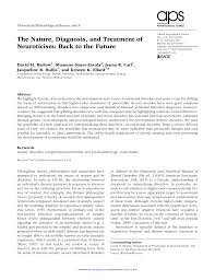 Pdf The Nature Diagnosis And Treatment Of Neuroticism Back To The Future