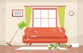 Download and use 100,000+ living room stock photos for free. Messy Sitting Room Semi Flat Vector Illustration Modern Design Room With Huge Window Shabby Sofa Fallen Vase With Flower Soiled Carpet Broken Floor Lamp 2d Cartoon Scene For Commercial Use Royalty Free Cliparts