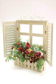 chiccy deco life eskitme ahsap cicekli pencere duvar dekoru dekorative fenster indoor pflanzen dekor kleines balkon dekor