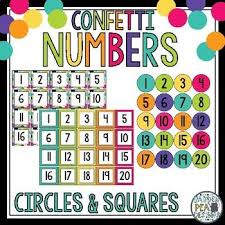 Number Tags Confetti By Garden Pea Designs Teachers Pay Teachers Number Tags Book Box Clothes Pins