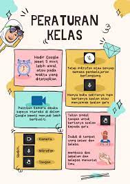 2.jangan bermain atau berlari di dalam kelas. Peraturan Kelas
