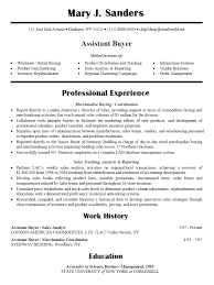 assistant buyer resume examples