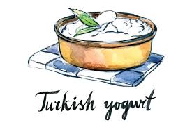 Watercolor Arabic And Turkish Food Turkish Recipes Food Illustration Design Turkish Yogurt