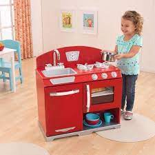 This kitchen and refrigerator set includes a refrigerator, freezer, oven, and dishwasher with doors. Buy Kidkraft Red Retro Vintage Kitchen Stove Oven Kids Wooden Play Set 53205a In Cheap Price On Alibaba Com
