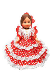 This beautiful spanish senorita is a vintage munecos carselle doll made in mexico with her original she is about 13 inches tall to the top of the mantilla comb. Spain Dolls With Red With White Dots Flamenco Dress And Red Comb 35cm Typical Spanish Dolls Decoration From Spain