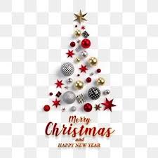 Christmas Tree With Red Stars And Golden Balls Merry Christmas Christmas Card Red Invitation Png Transparent Clipart Image And Psd File For Free Download In 2020 Clip Art Merry Christmas Red