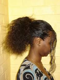Some locks are braided tightly and left together with the other hair, with the hair ends tied with a hair band. Full Wet And Wavy Micro Braid Ponytail Thirstyroots Com Black Hairstyles Hair Styles Box Braids Hairstyles Wet And Wavy Hair