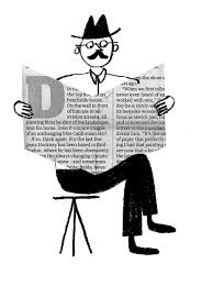 Rob Climbing And Blogging Newspaper Collage Graphic Illustration Picture Illustration