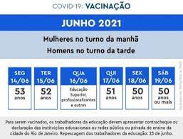 Trabalhadores da educação a partir dos 18 anos; Semana Comeca Com A Vacinacao Contra A Covid 19 Para Quem Tem 53 Anos Prefeitura Da Cidade Do Rio De Janeiro Prefeitura Rio