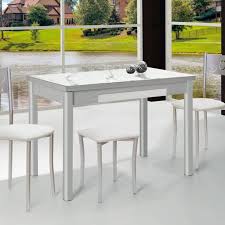 Tienda online de mesas y sillas para cocina y comedor. Conjunto Mesa Extensible Alas Laterales Sillas Y Taburetes