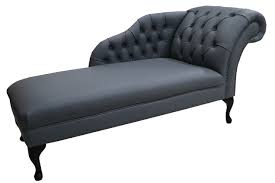 Exclusive price for online only. Piping Grey Chesterfield Leather Chaise Lounge Day Bed Designersofas4u
