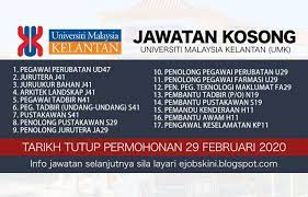 Jawatan Kosong Universiti Malaysia Kelantan Umk Februari 2020 Kelantan Malaysia Mobile Boarding Pass