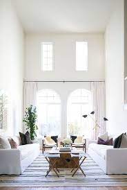 How To Dress Awkward Windows Where To Shop For Readymade Options Emily Henderson Coastal Living Rooms Living Dining Room Minimalist Living Room