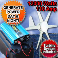 Offering power and versatility, the xp12000eh is the dual fuel generator you've been missing. Solar Power Generator 12000 Watt 110 Amp With Wind Turbine System