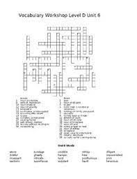 Vocabulary Workshop Level D Unit 6 Puzzle Vocabulary Workshop Vocabulary D Unit