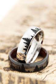 A Cobalt Chrome Wedding Band With Our Trees Engraving Design What Metal Type Would You Design Your Ring In Rings For Men Future Wedding Plans Titanium Bands