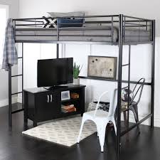 Walker Edison Full Size Premium Metal Loft Bed Black Walmart Com Walmart Com