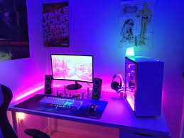 My V A P O R W A V E Battlestation Decoratingagameroomhome Game Room Design Room Setup Gaming Room Setup