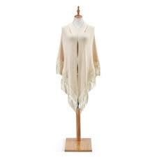 Knit collage creates vibrant handspun yarns that reflect our happy approach to the world. Demdaco Triangle Knit Scarf With Fringe Ivory White Target