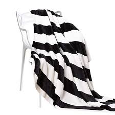 Black And White Striped Blanket Amazon Com Ntbay Flannel Throw Blankets Super Soft With Black And White Stripe 51 X 68 Home Striped Throw Blanket Flannel Throw Living Room Sofa Blanket