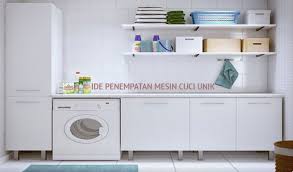 Agar ruangan tidak terkesan sumpek, tempatkan mesin cuci, lemari atau rak, wastafel, serta peralatan lain pada satu sisi dinding. Ide Penempatan Mesin Cuci Yang Benar Dan Keren