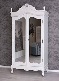 Romantischer Vintage Kleiderschrank Shabby Chic Schrank Wascheschrank In Weiss 2 Turig Mit Spiegel Vintage Armoire Furniture Fantastic Furniture