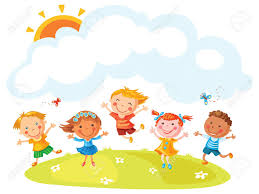 Niños de dibujos animados leyendo el libro. Felices Los Ninos De Dibujos Animados Saltando De Alegria En Una Colina Con Un Espacio De Copia No Degradados Sin Contorno Happy Cartoon Cartoon Kids Clip Art School Kids