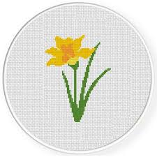 Daffodil Cross Stitch Pattern Floral Cross Stitch Cross Stitch Patterns Cross Stitch Patterns Flowers