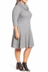 Details About Eliza J Plus Size 1x Grey Fit Flare Sweater Dress Nwt 148