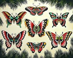 Cool Traditional Butterflies Tattoo Design Traditional Butterfly Tattoo Traditional Moth Tattoo Moth Tattoo
