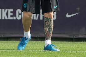 Including the ones he has just had covered up. Lionel Messi Shows Leg Tattoo At Argentina Training Session Mirror Online